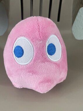 Pinky, the bubblegum-pink ghost from the classic arcade game Pac-Man